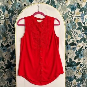 Anthropologie Maeve Sleeveless Lace Detail Top